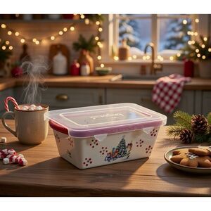 Temptations "HOLIDAY"  Mini Loaf Pan w/Plastic Lid  ~ Bakeware ~  12 oz Oz